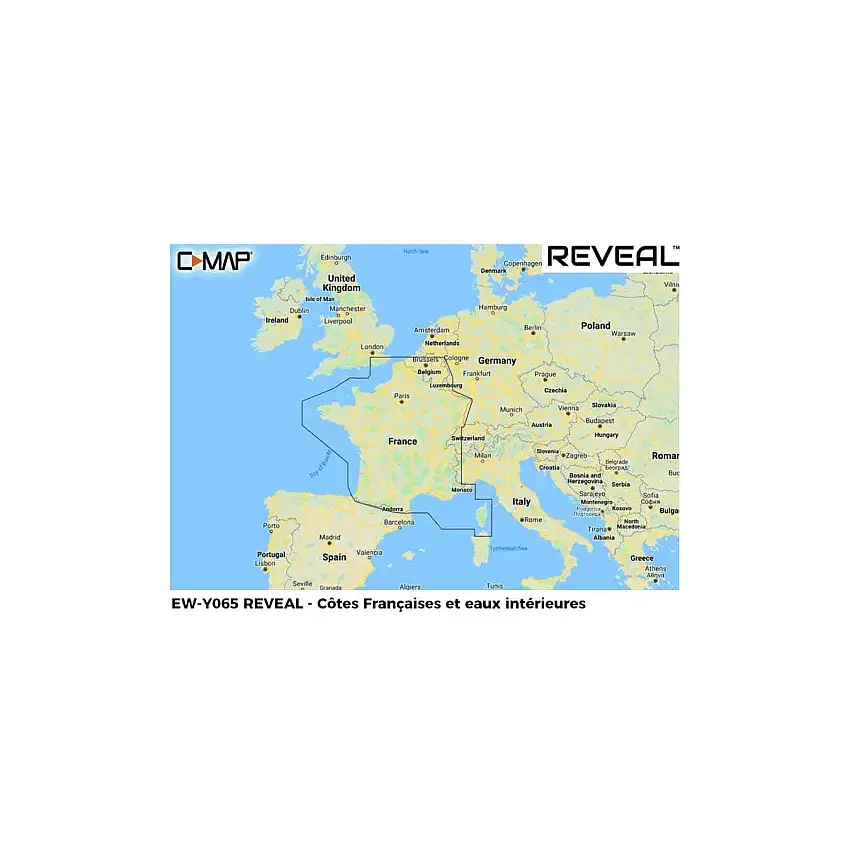 Mappa C-MAP REVEAL Y065 Coste e acque interne della Francia