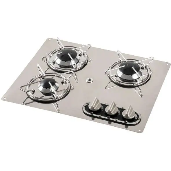 Piano cottura inox ad incasso - 3 fuochi