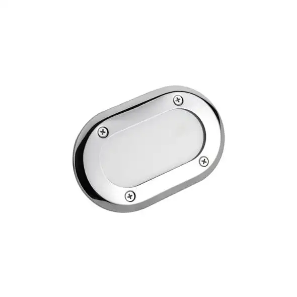 Plafoniera da incasso ovale ottone cromato