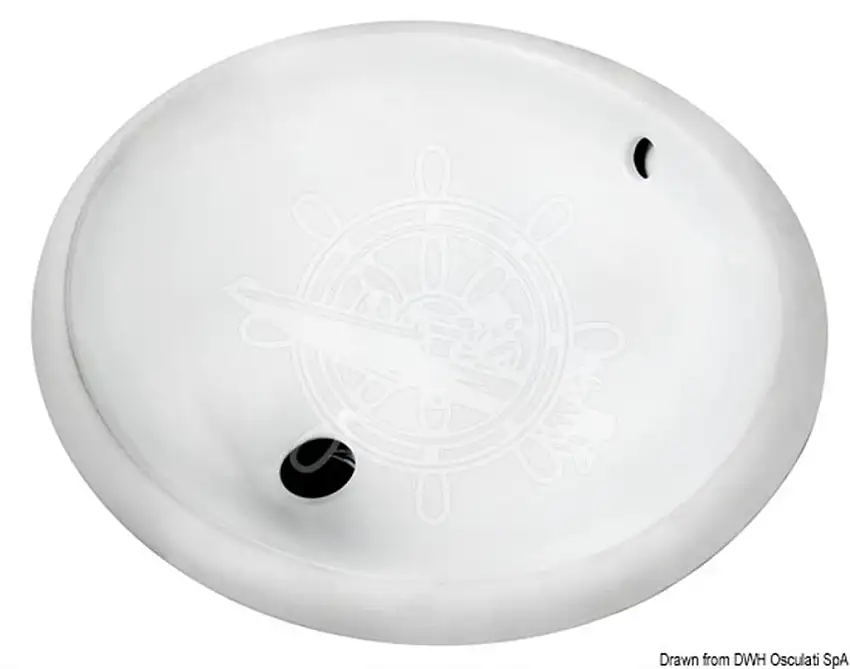 Lavello ovale in ceramica bianca