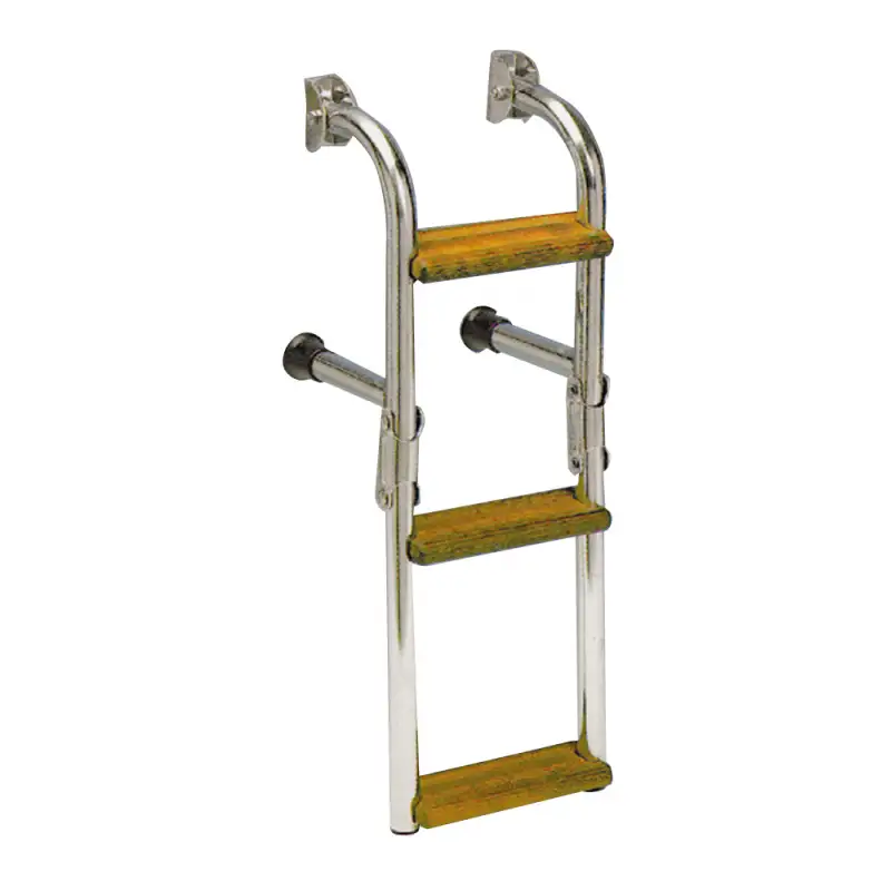 SCALETTA INOX/LEGNO 5 GR. 1300x270 - 3030205 - FORNITURE NAUTICHE ITALIANE