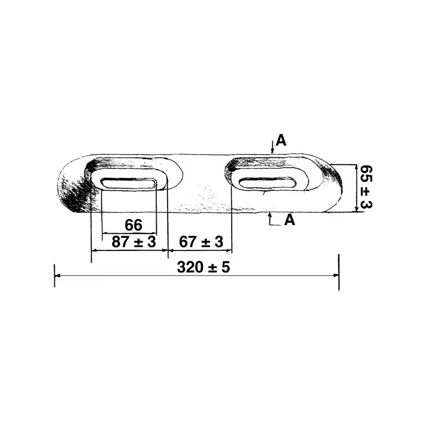 Anodo per eliche in magnesio avvitabile - peso 670g, lunghezza 320mm