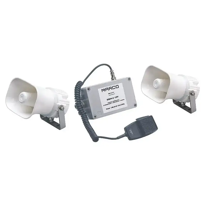 Tromba elettronica a 2 altoparlanti-con microfono 112 dB 12V