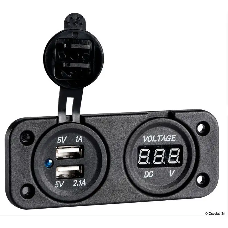 VOLTMETRO DIGITALE 8/32V CON ACCENDISIGARI O DOPPIA PRESA USB