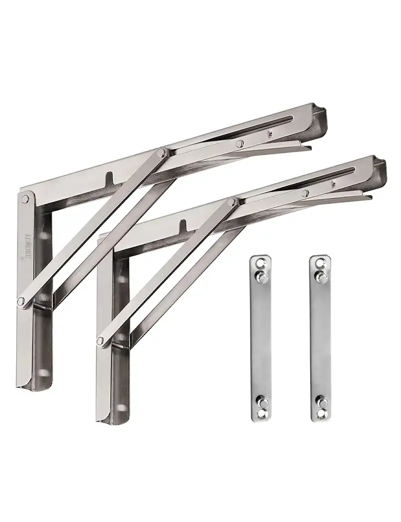 Coppia Bracci Inox 300kg Richiudibili e Amovibili 165x300mm