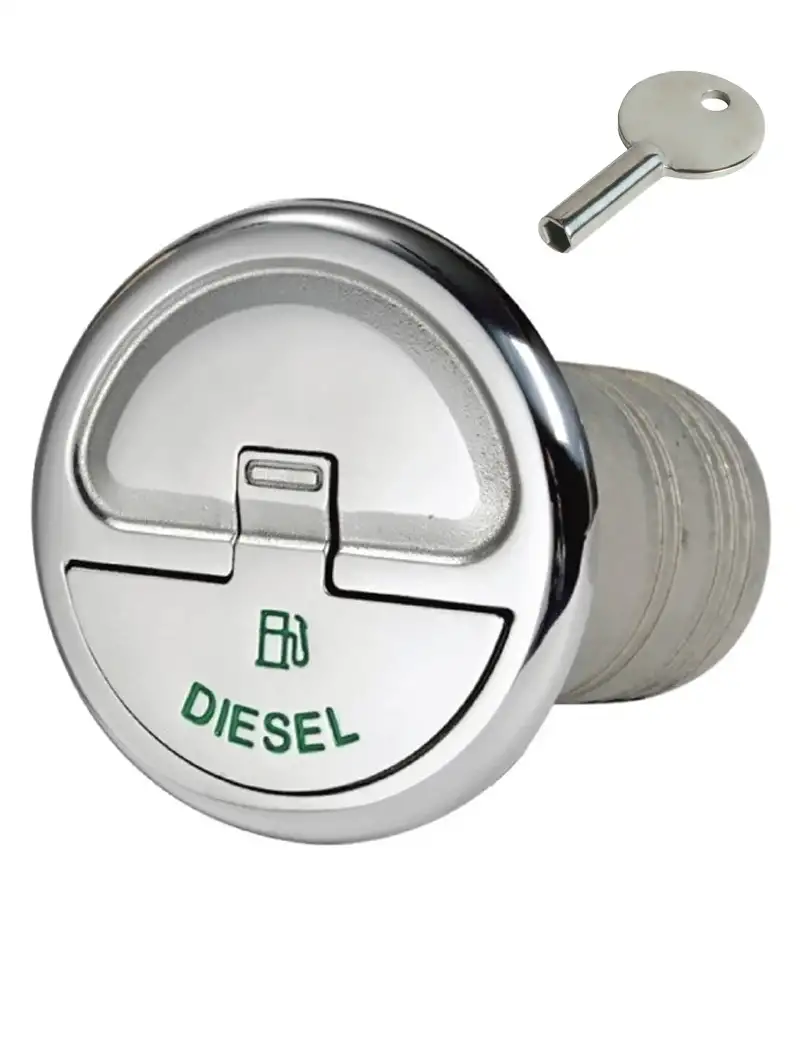 Tappo Imbarco Quick Lock Diesel Inox 50mm con Chiave