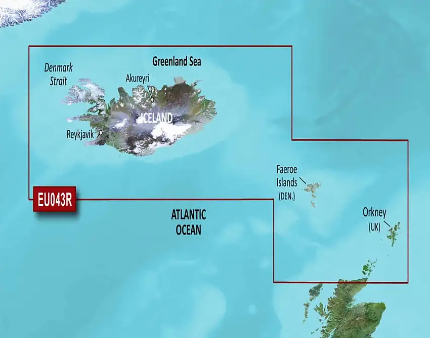 Garmin g3 BlueChart microSD/SD HXEU043R Dall'Islanda alle Orcadi