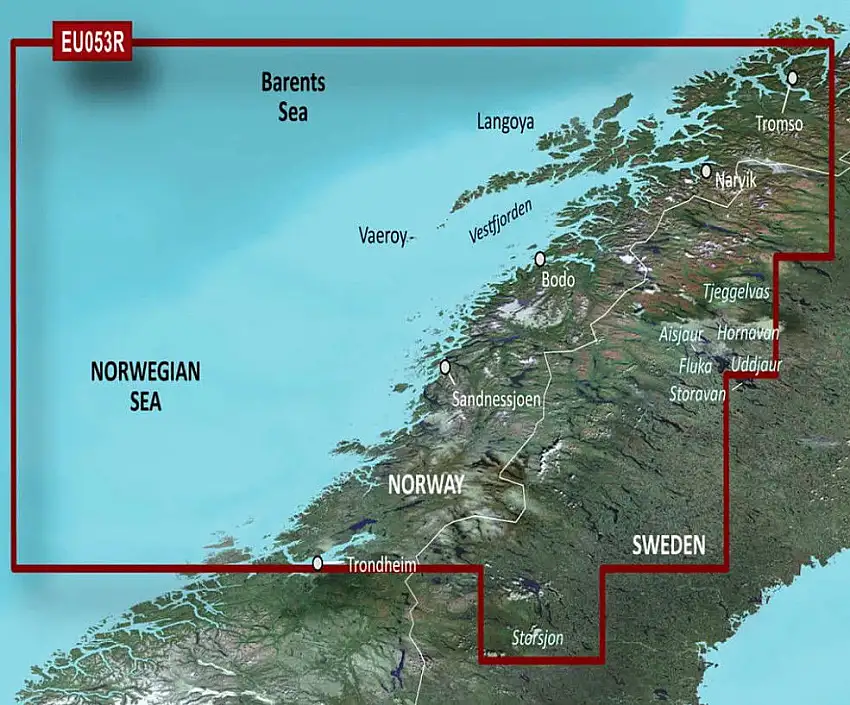 Garmin g3 BlueChart microSD/SD HXEU053R Trondheim Tromsø