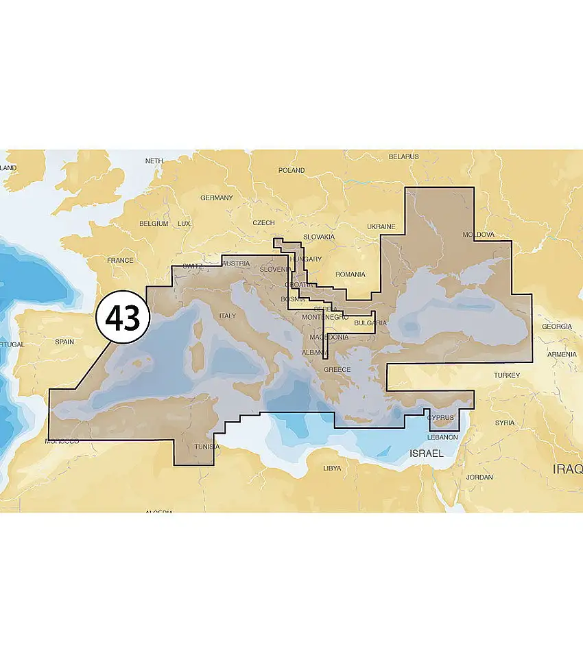 Navionics Gold XL9: 43XG Mediterraneo e Mar Nero