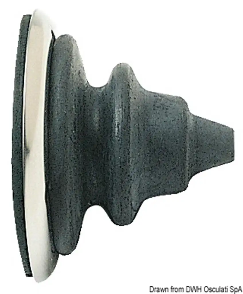 Ghiera passacavi inox con soffietto Dutral nero