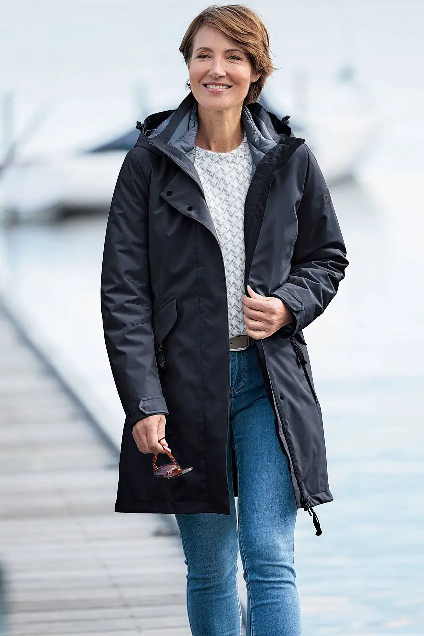 Giacca lunga funzionale 3 in 1 da donna