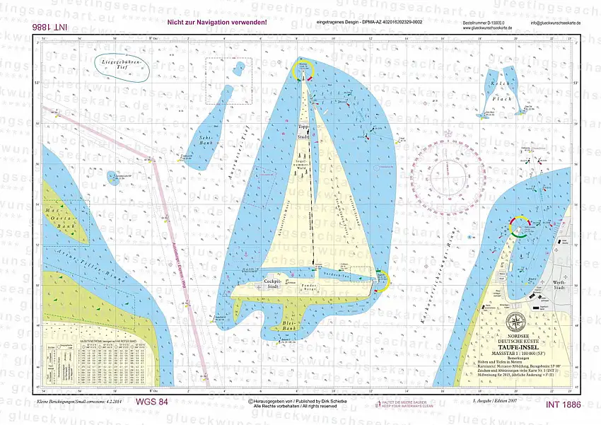 Biglietto di congratulazioni per il battesimo della nave a vela