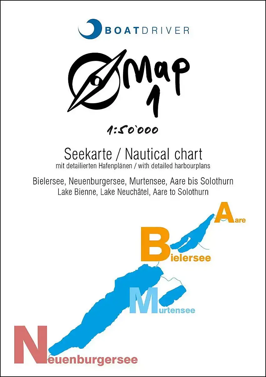 BOATDRIVER-Map-1 - Lago di Bienne, Lago di Neuchâtel, Lago di Murten, Aare a Soletta