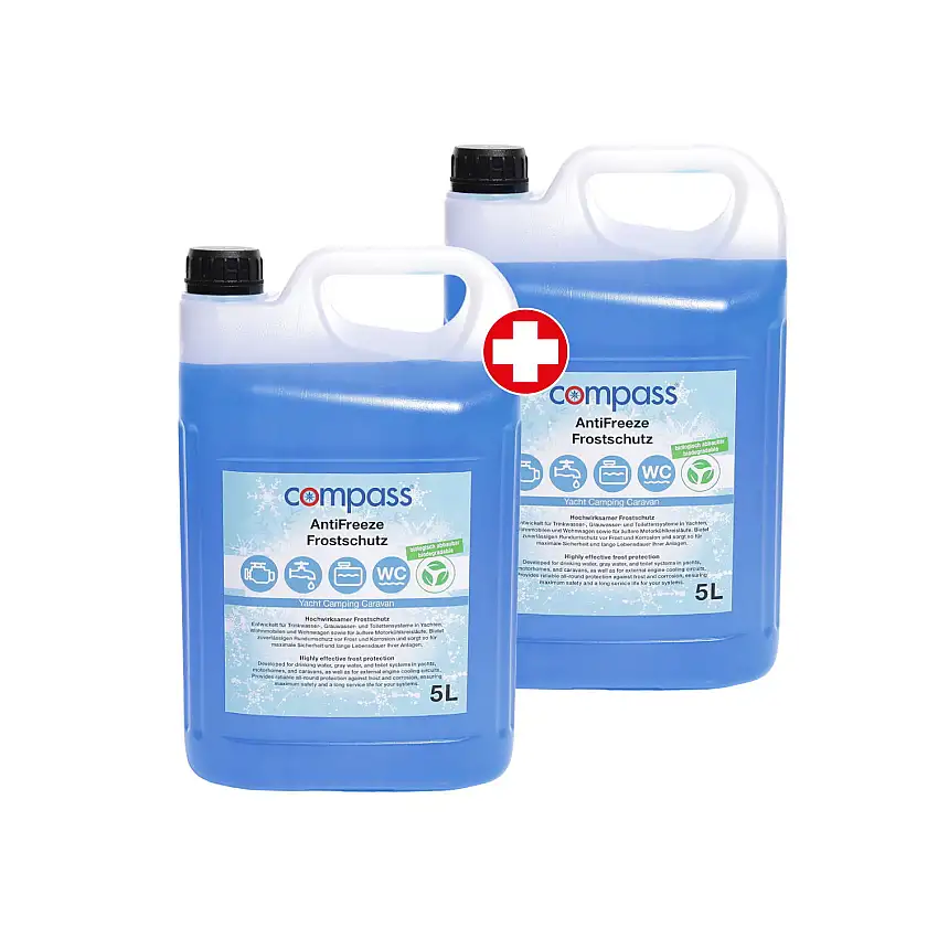Set di 2 antigelo Compass AntiFreeze 5 litri fino a -49° / per sistemi di acqua dolce e di scarico / circuito di raffreddamento esterno