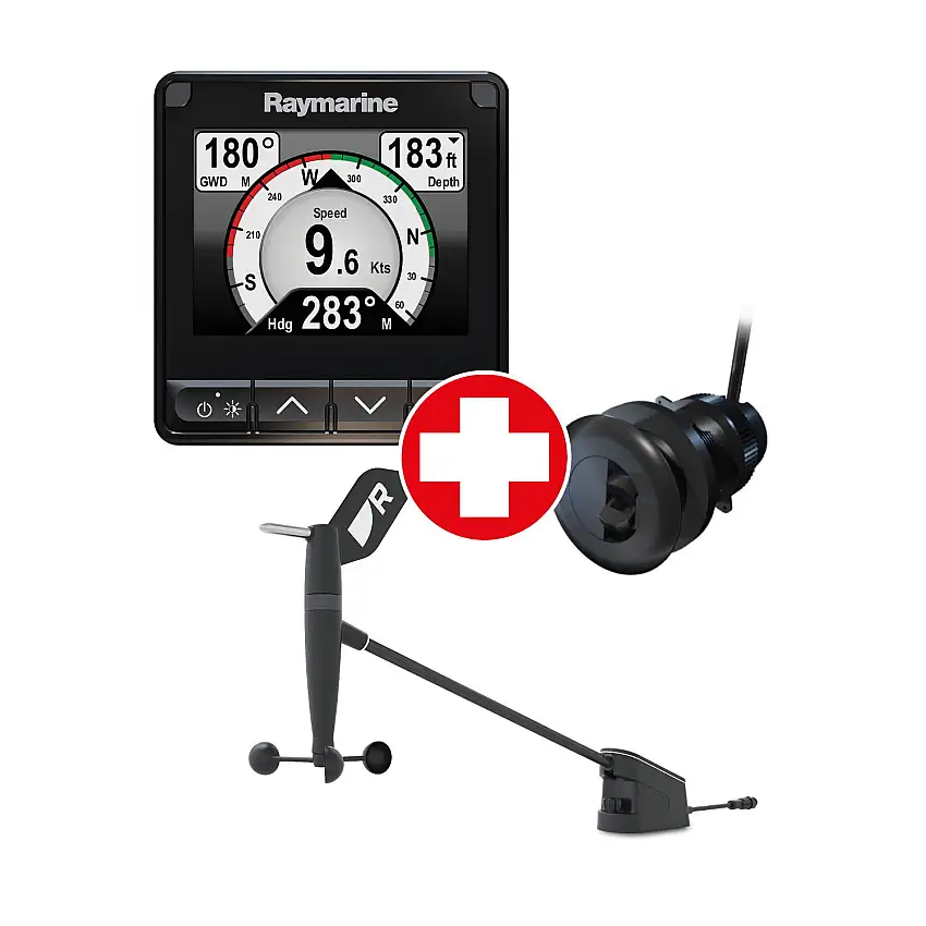 Strumento Tridata Raymarine i70s con DST810 e trasduttore RSW Wind