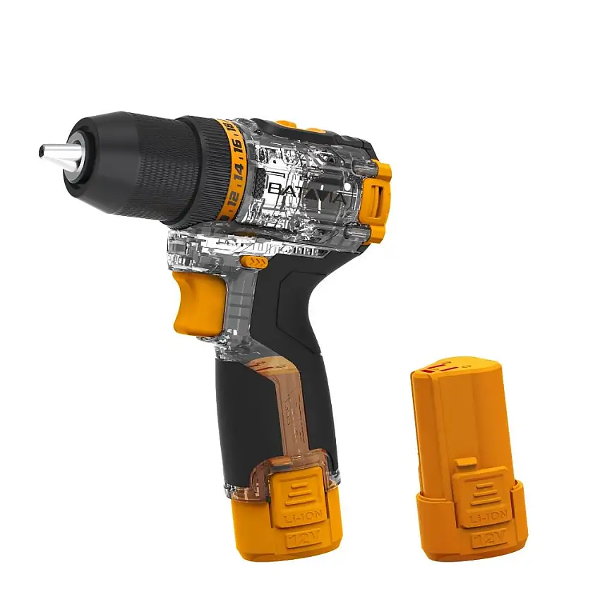 Trapano a batteria Batavia Fusion Drill 12V Brushless - Batteria e caricatore inclusi