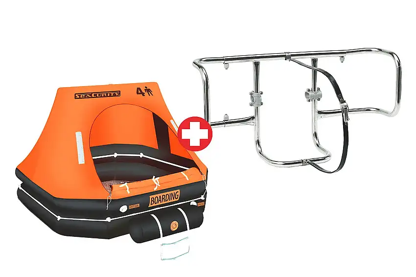 SET Zattera di salvataggio SeaCurity SEAMASTER 4P + staffa