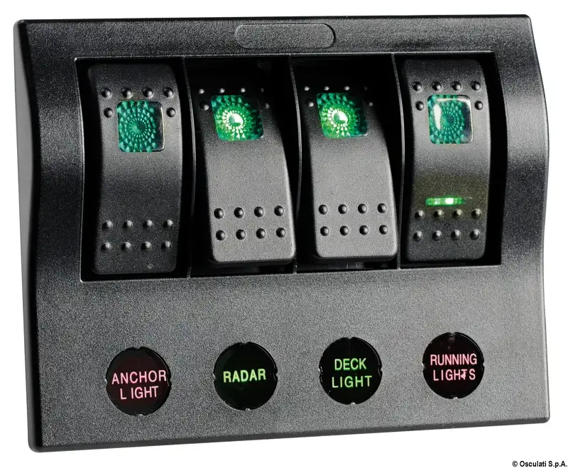 14.860.04 Pannello elettrico PCP Compact 4 interruttori Osculati