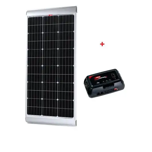 KIT PANNELLO SOLARE MONOCRISTALLINO 85W SOLENERGY SUPPORTI INTEGRATI + SCE320B MPPT BLUETOOTH