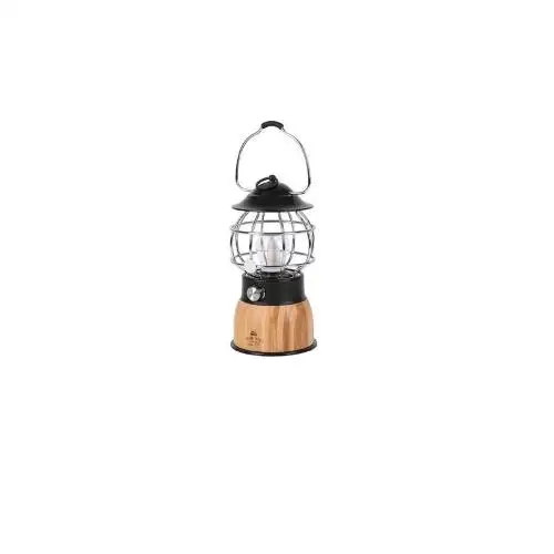 LANTERNA A BATTERIA BAMBOO E ACCIAIO HOLIDAY