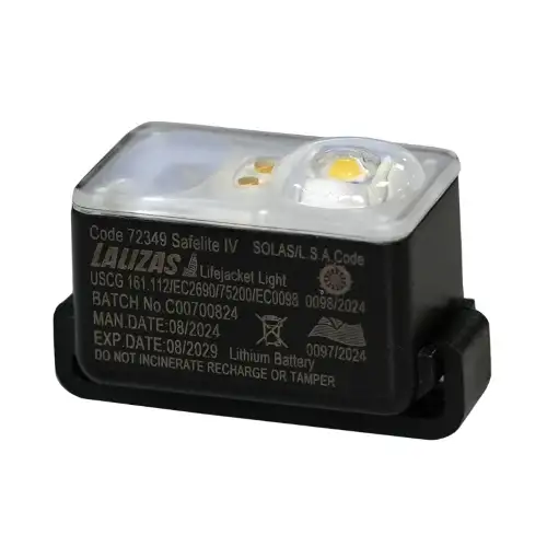 LUCE DI EMERGENZA AUTOMATICA OMOLOGATA PER GIUBBETTI AUTOGONFIABILI