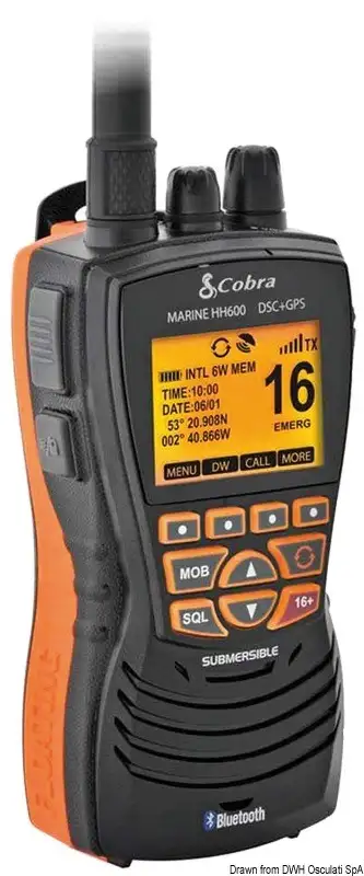 VHF Cobra Marine MR HH 600 GPS BT EU nero - Osculati [2966107]