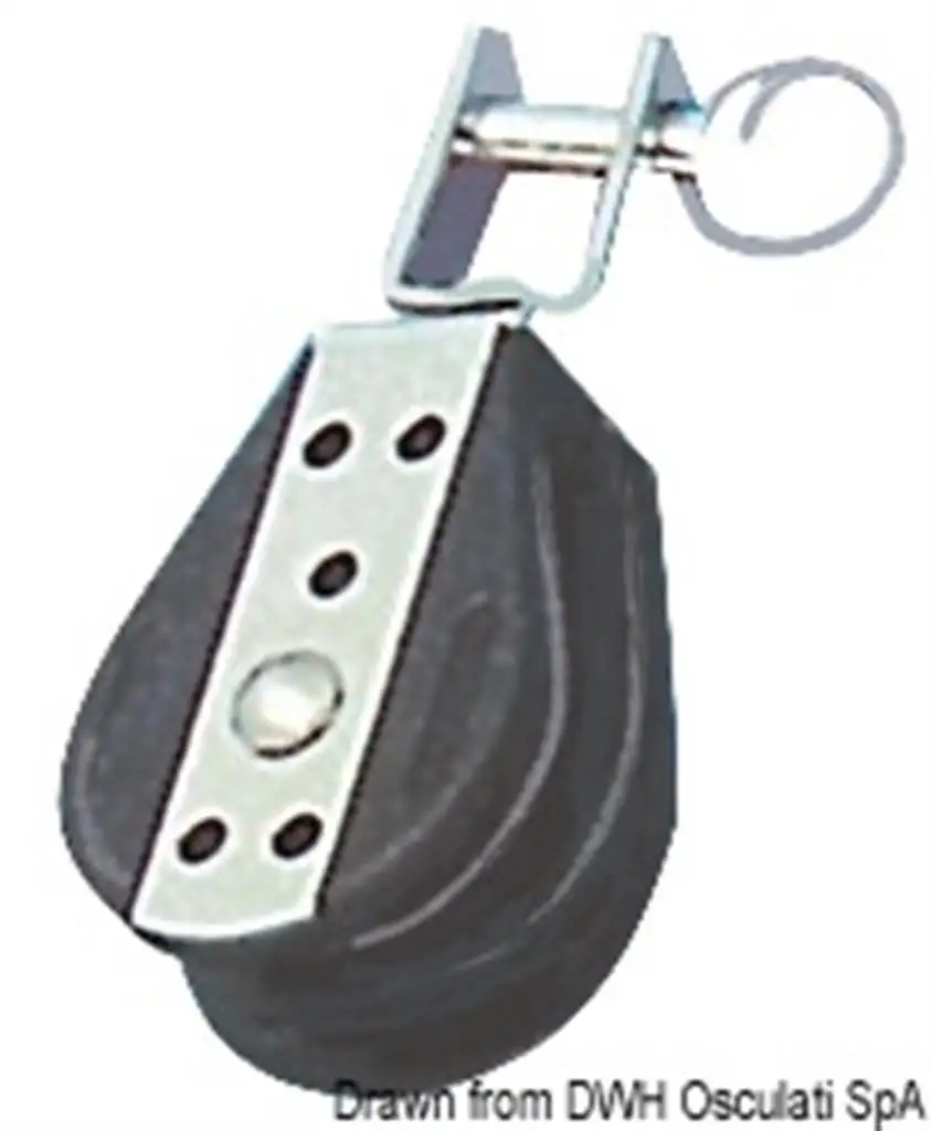 Bozzello sfere 1 puleggia girevole U 6x22