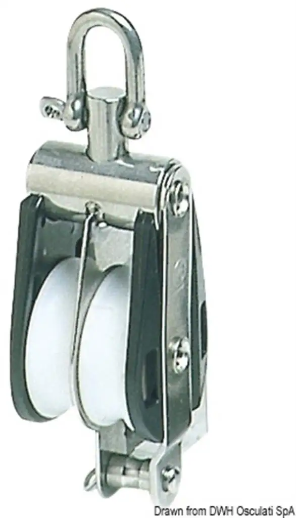 Bozzello Offshore 2 pulegge fisso o girevole B con arricavo