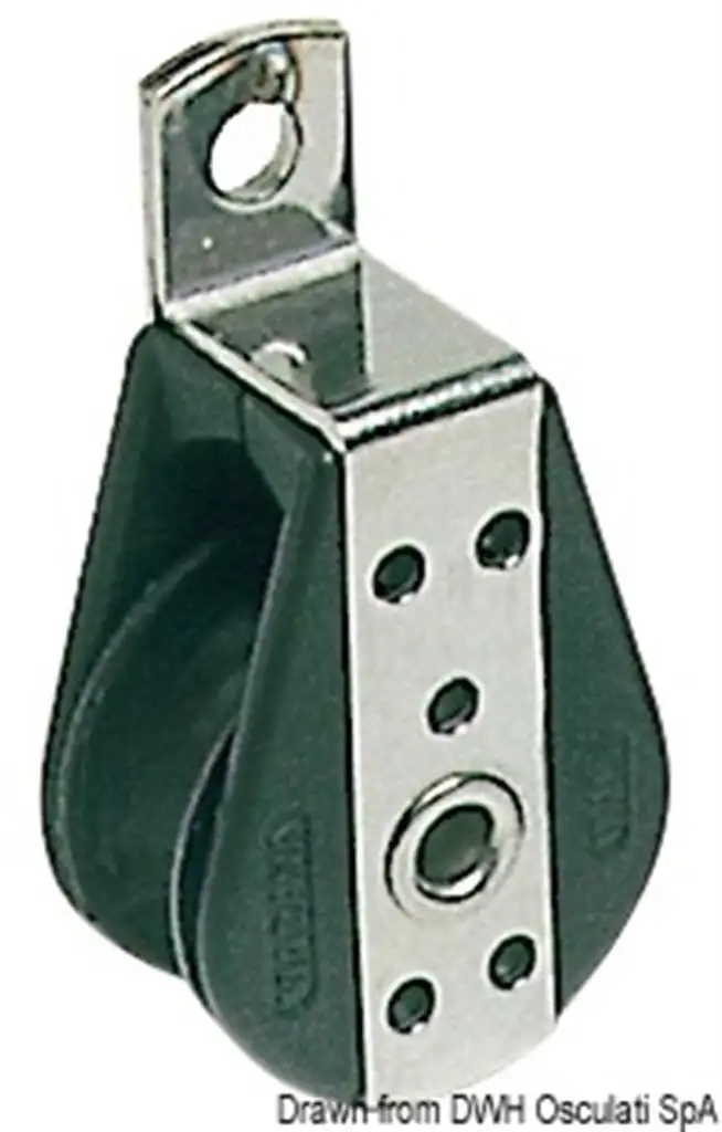 Bozzello inox 1 puleggia piano 22x6
