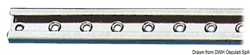 Rotaia inox per cursori 22 mm 1 m