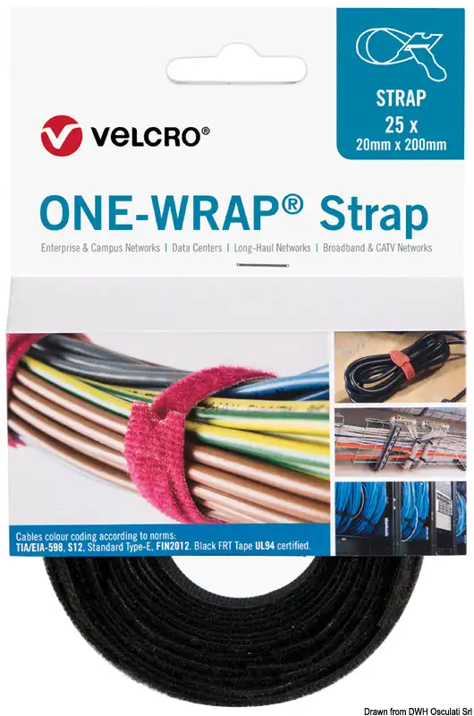 65.455.20 VELCRO®Brand ONE-WRAP® fascet. 20x200mm nero cf.25 Osculati