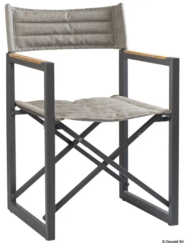 71.325.04 Sedia pieghevole alluminio teak ARC The Square grigia Osculati