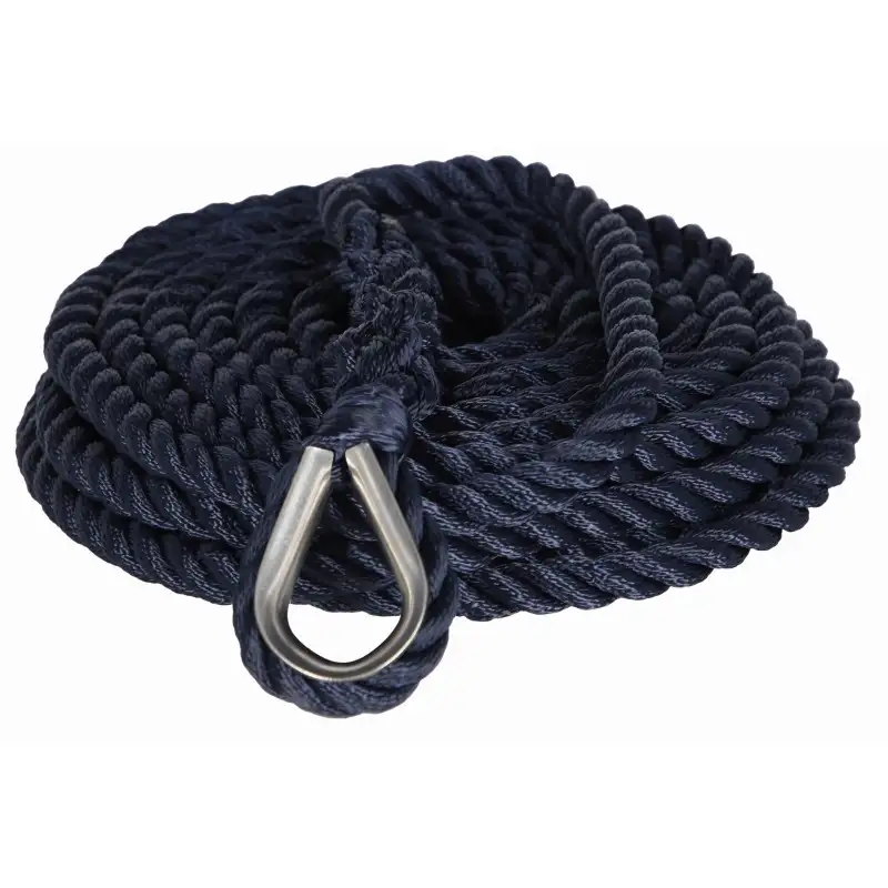 Cima alta tenacita’ blu navy da ormeggio con redancia ø mm.18 mt 8