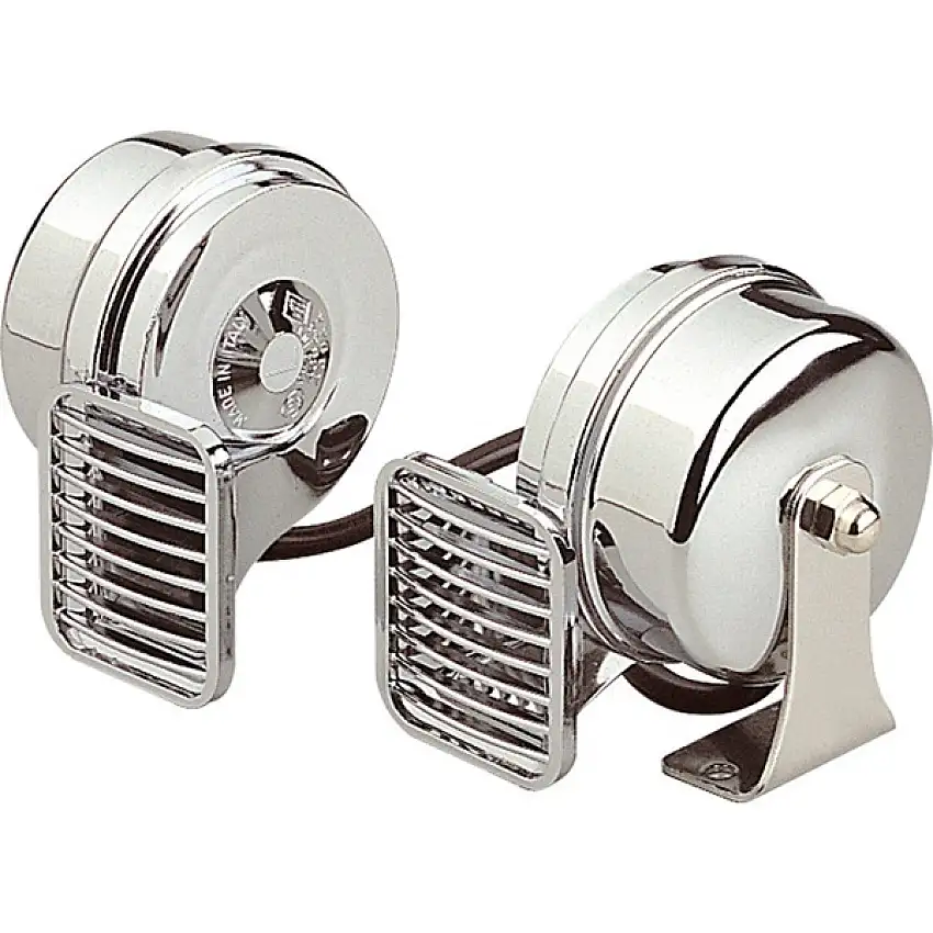 Coppia trombe bitonali cromate 24V