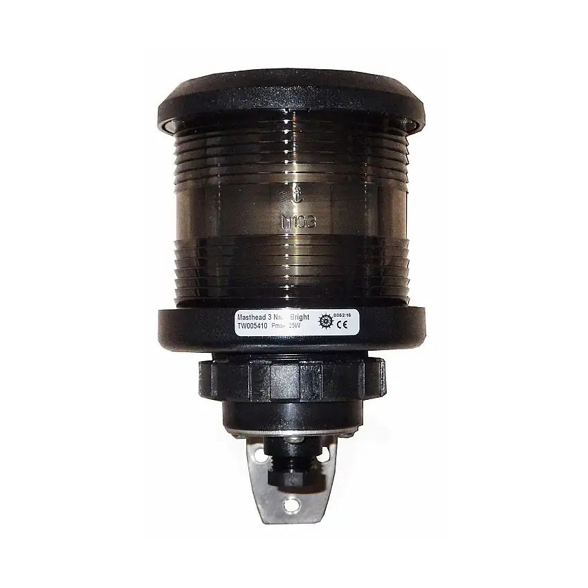 FANALE LUCE DI VIA DHR SERIE 35 IN POLICARBONATO NERO 225° PRUA PER BARCHE INFERIORI A MT.20