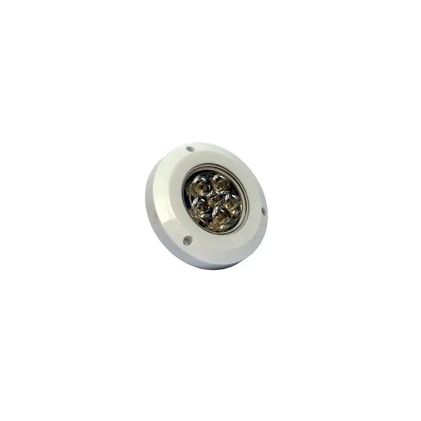 PLAFONIERA FARETTO SUBACQUEOIN POLICARBONATO A LED 12-24V 6W DIAMETRO ESTERNO MM.110 DA INCASSO O A PARETE