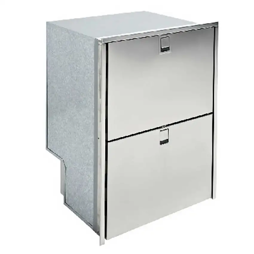 Frigorifero a doppio cassetto in acciaio inox 95L + 65L