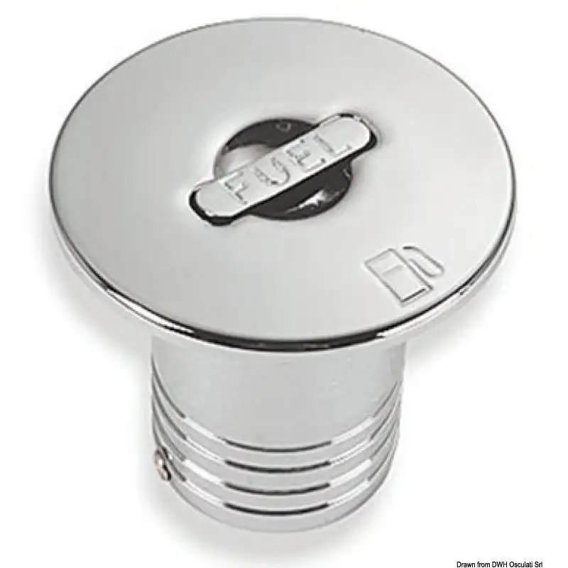 Tappo carburante in ottone cromato - raccordo dritto