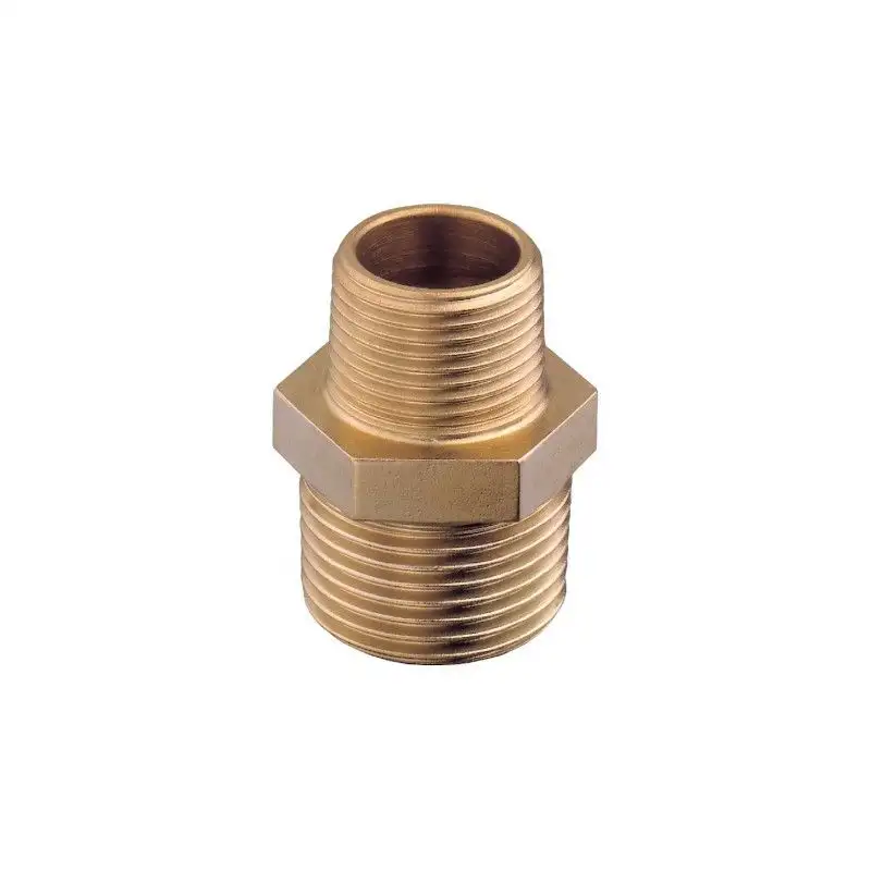 NIPLES DOPPIO RID. FIL. OTTONE 1-2" x 3-8