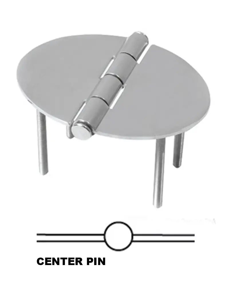 Cerniera Oval Inox con Prigionieri 78x56x2mm