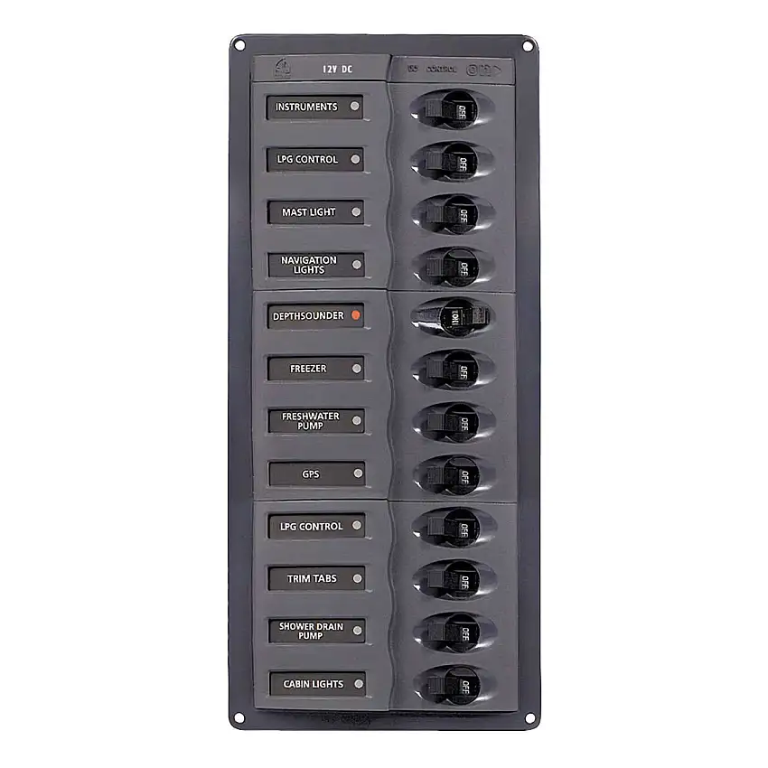 Quadro elettrico con 12 interruttori DC Classico - verticale