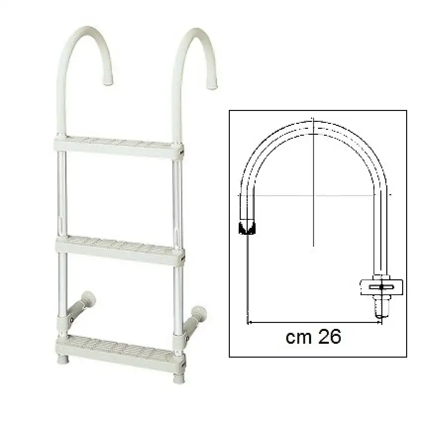 Scalette alluminio curve cm. 26