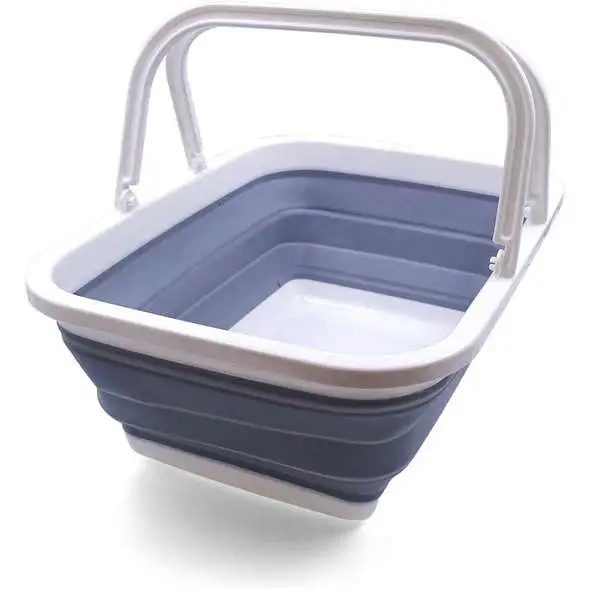 Secchio pieghevole rettangolare Tbrite in silicone