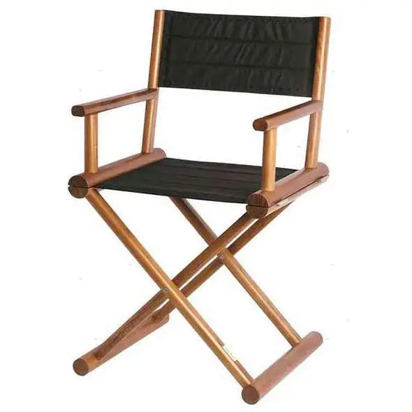 Sedia pieghevole regista MB in teak - Nero
