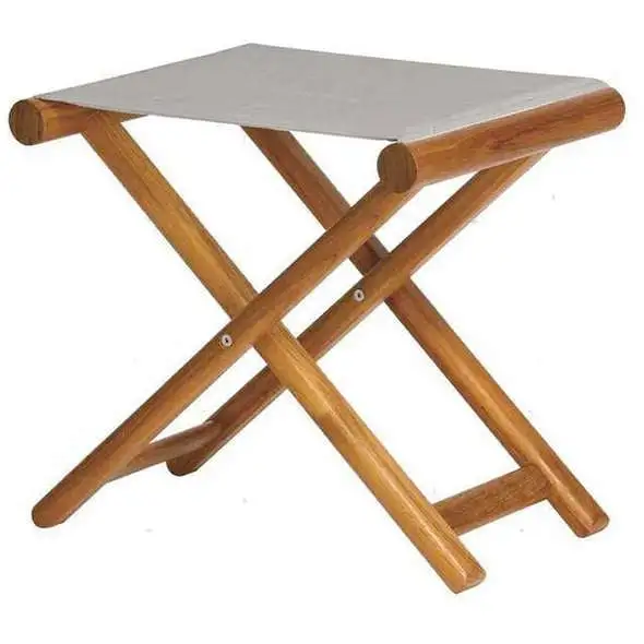 Sgabello pieghevole MB in teak - Grigio