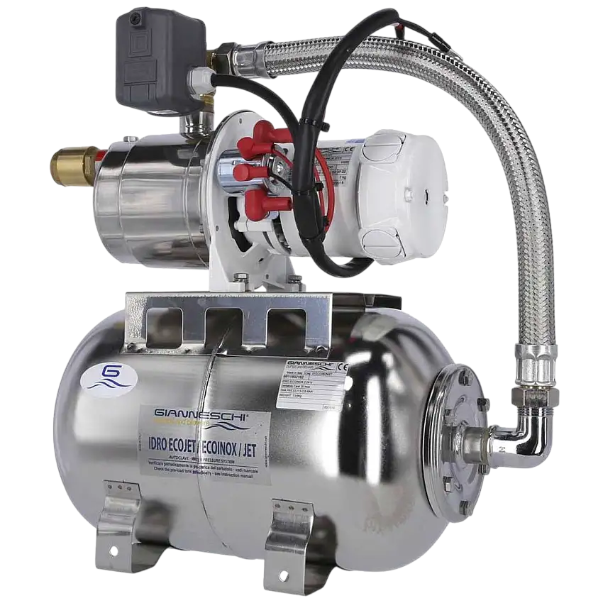 Unità idrica EcoInox 2 con serbatoio in acciaio inox da 20L - 24V - 55L/min