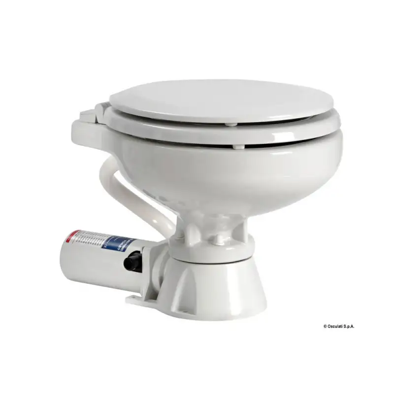 WC elettrico salvaspazio sedile in legno 12 v - Osculati