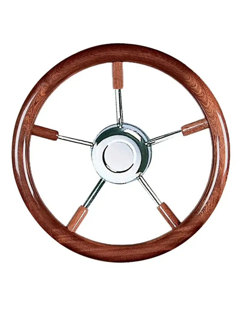 Volante Inox 316 e Mogano 350mm